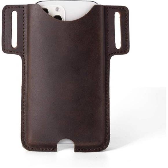 Leather Cell Phone Holster for Belt,Phone Case Leather, Belt Cell Phone Holder - Picture 1 of 8